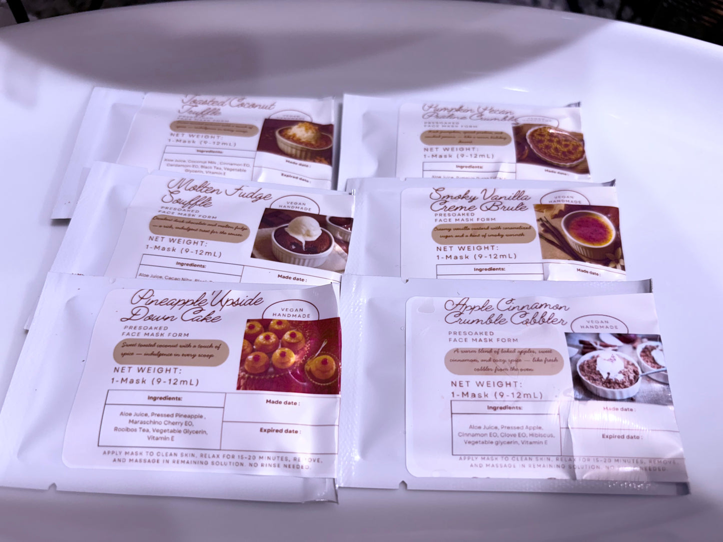 Dessert-Inspired Face Mask Collection – Handmade • Vegan Skincare