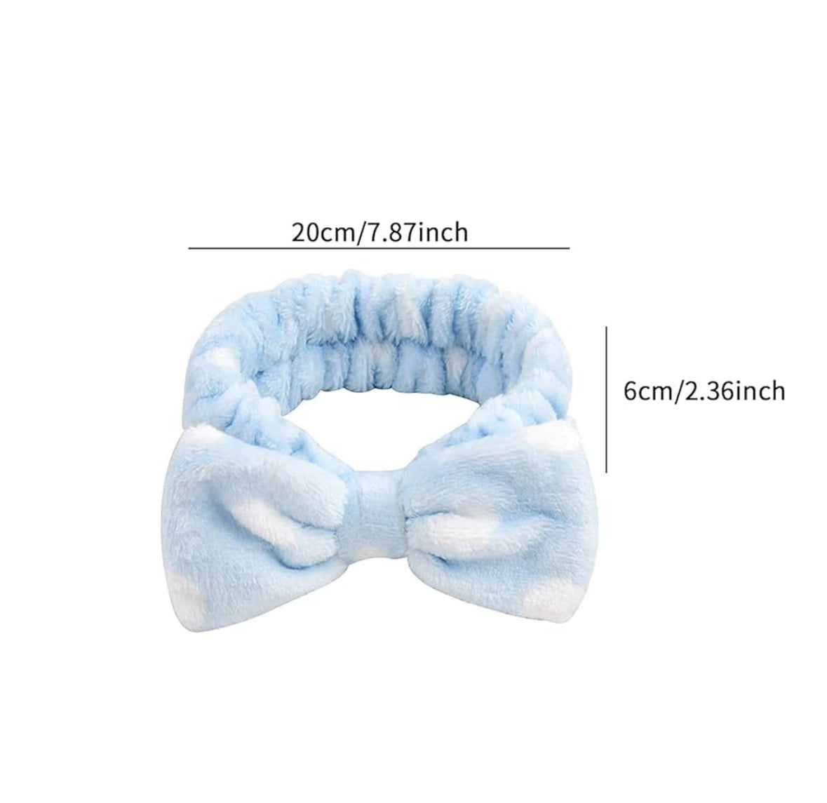 Plush Spa Headband – Blue Bow Edition