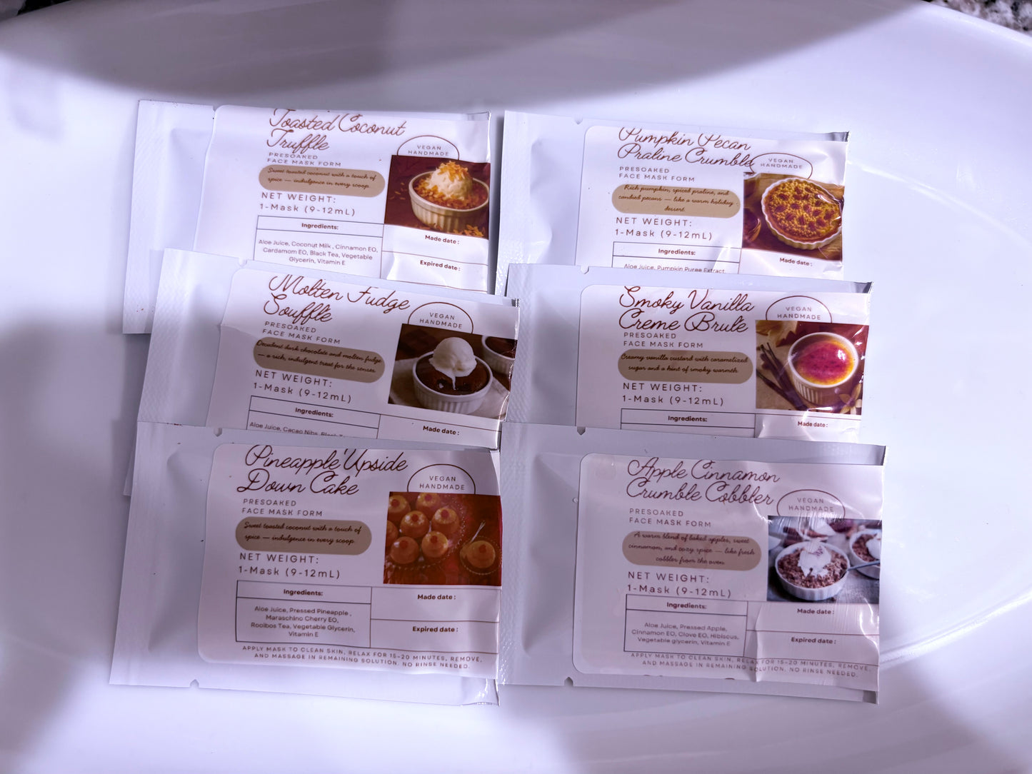 Dessert-Inspired Face Mask Collection – Handmade • Vegan Skincare