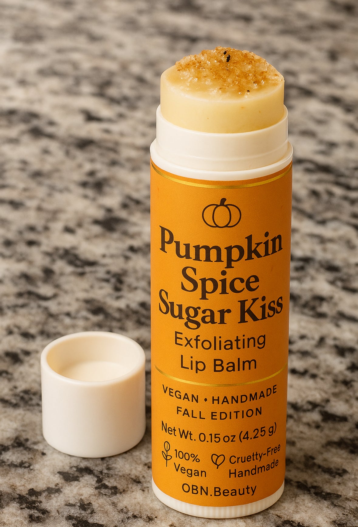 Pumpkin Spice Sugar Kiss Lip Balm | Exfoliating Vegan Fall Lip Care