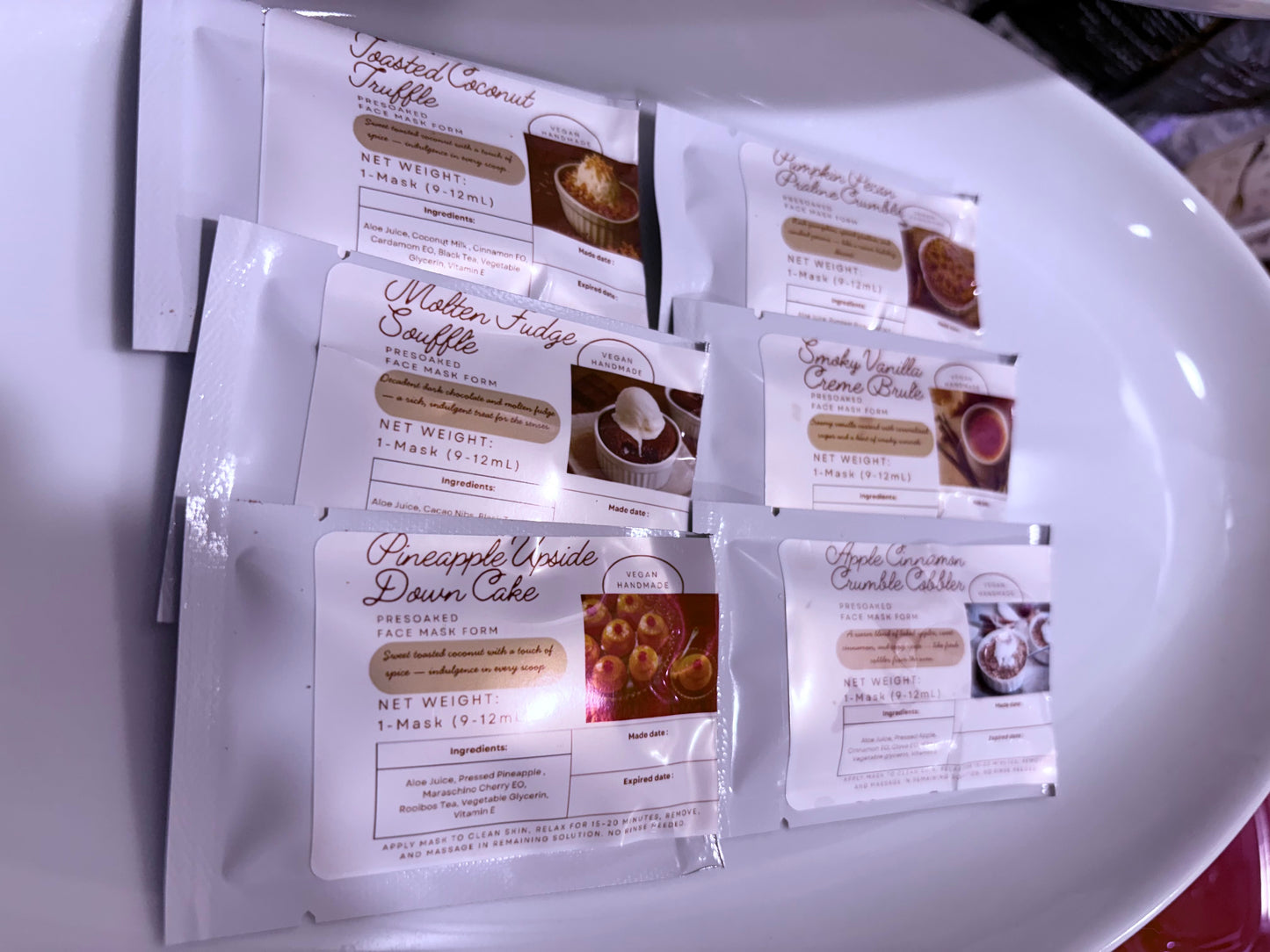 Dessert-Inspired Face Mask Collection – Handmade • Vegan Skincare