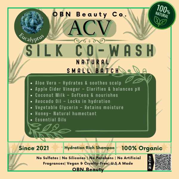 ACV Silk Co-Wash |Small Batch Moisturizing Apple Cider Vinegar Co-Wash (Sulfate-Free, Silicone-Free, Natural Hair Care)