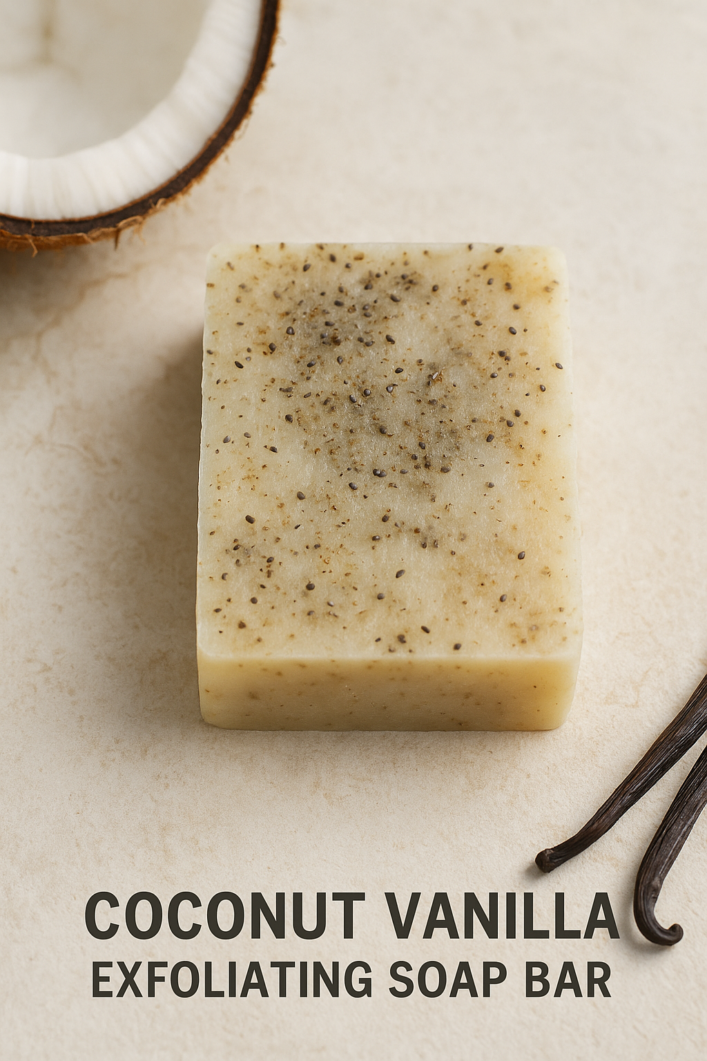 Coconut Vanilla Exfoliating Soap Bar – Vegan & Handmade