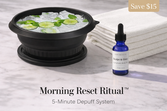 Morning Reset Ritual™ – Ice Face Bowl, Lymphatic Oil & Spa Towels Depuffing Skincare Set