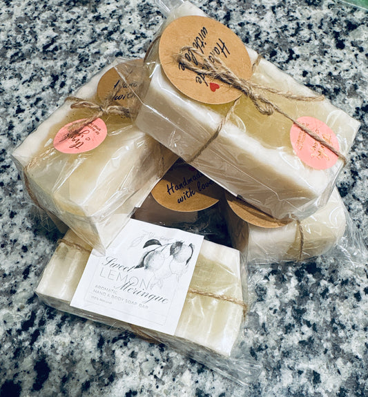 Handmade Sweet Lemon Meringue Soap Bars | Artisan | Gift Ready