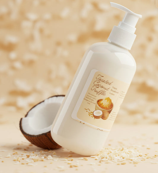 Toasted Coconut Truffle 8 oz Pump Bottle – Dessert-Inspired Vegan Lotion