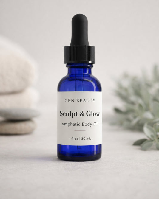Sculpt & Glow™ Lymphatic Body Oil – Vegan Massage Oil for Dry Brushing, Drainage & Skin Glow | 1 oz