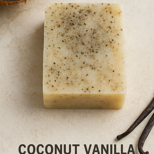 Coconut Vanilla Exfoliating Soap Bar – Vegan & Handmade