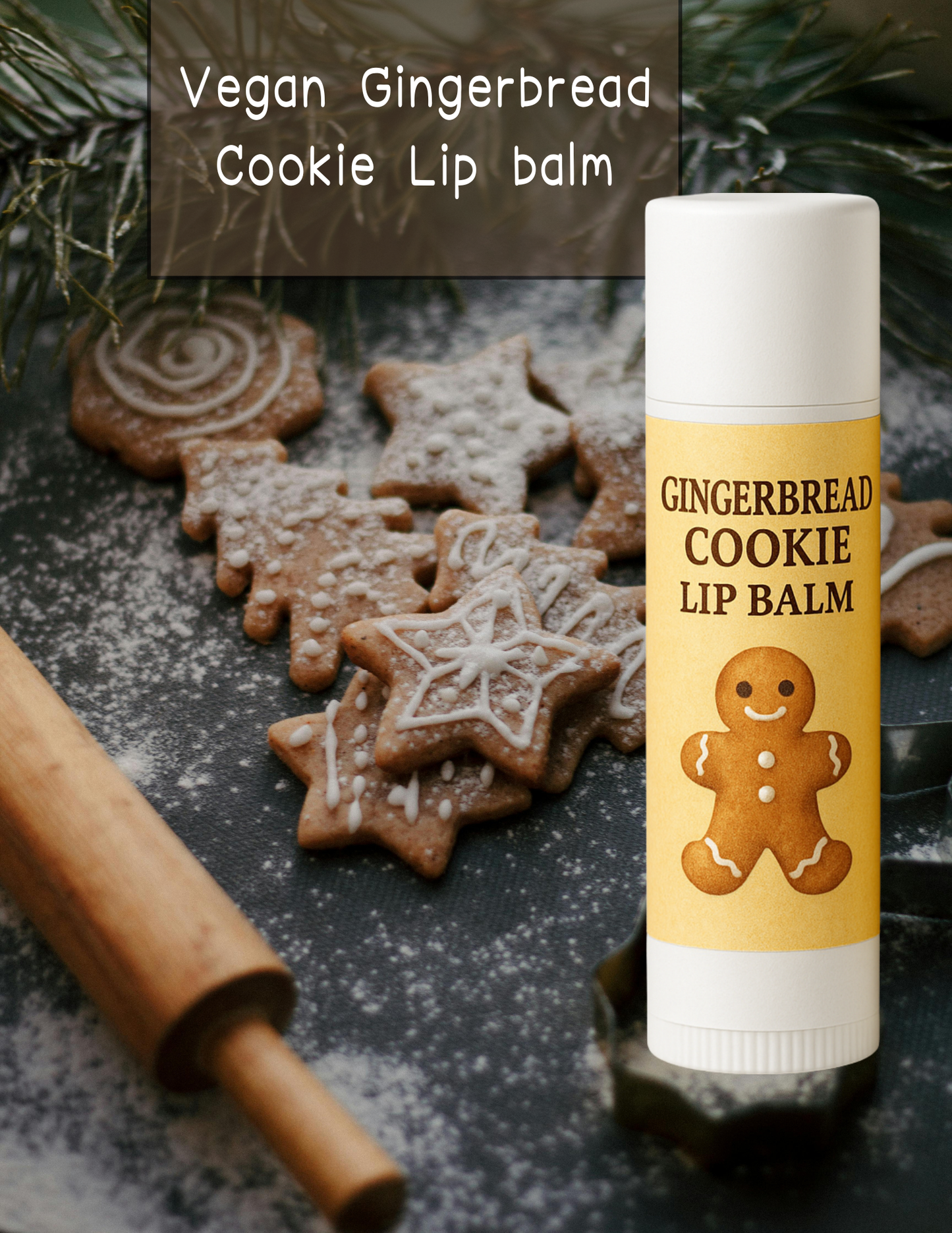 Gingerbread Cookie Lip Balm – Vegan Moisturizing Balm