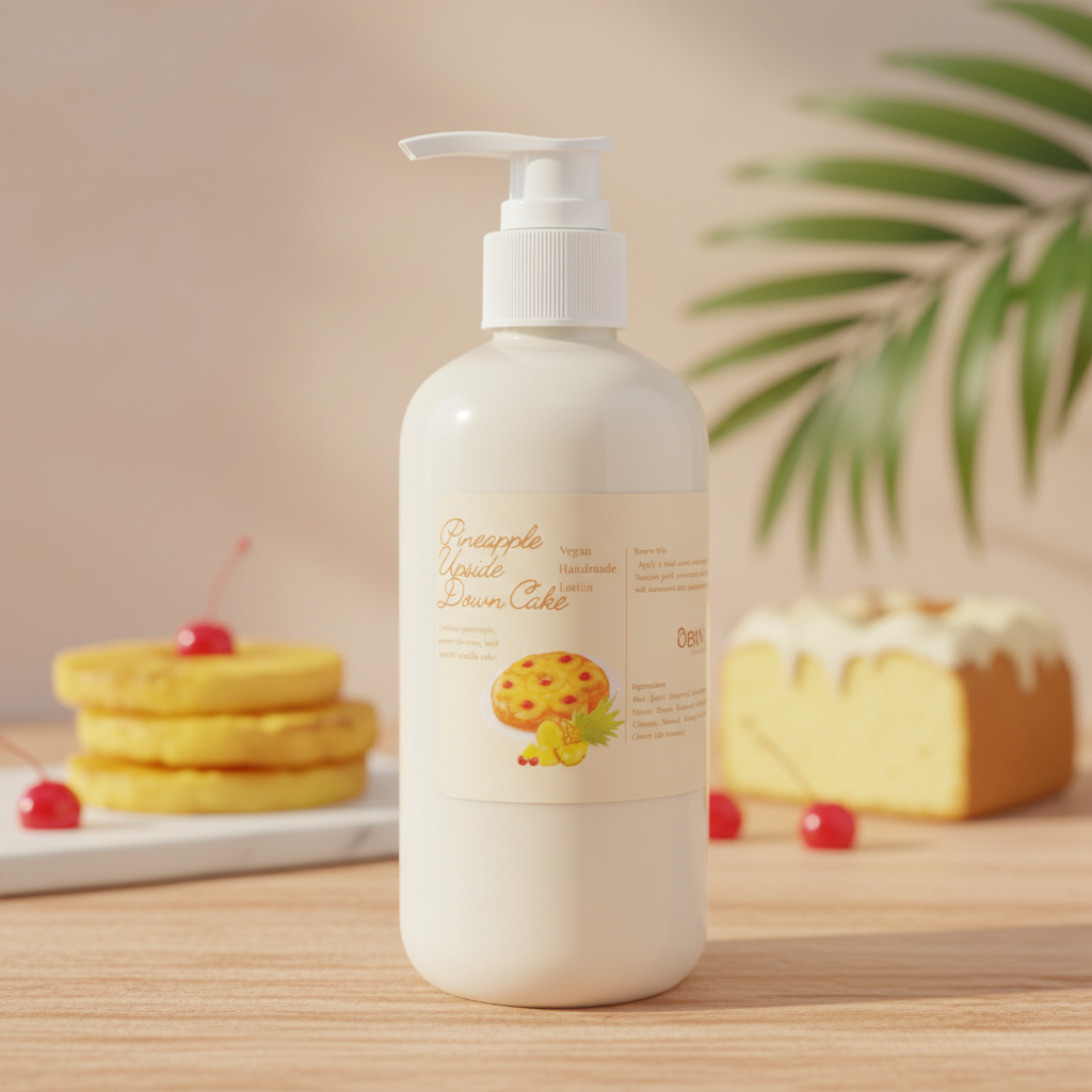 Pineapple Upside Down Cake 8 oz Pump Bottle – Handmade Vegan Lotion