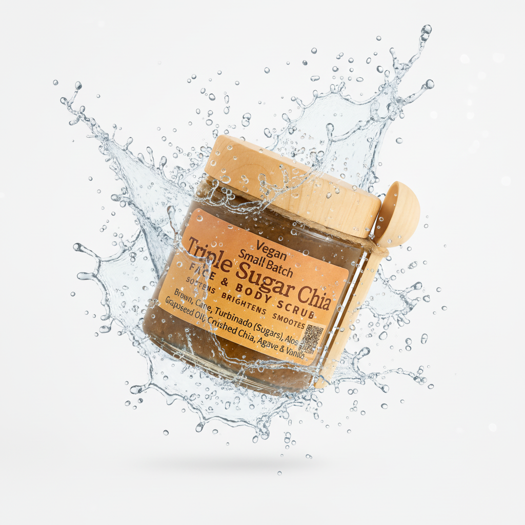 Triple Sugar Glow Scrub –Face & Body Exfoliating Skin-Softening Scrub